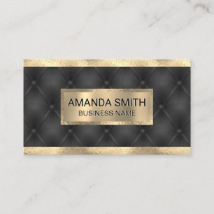 Gold Foil Trim   Black Upholstery Padding Business Card