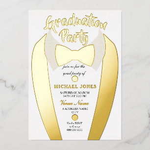 Gold Foil Tuxedo Suit Graduation Grad Party 