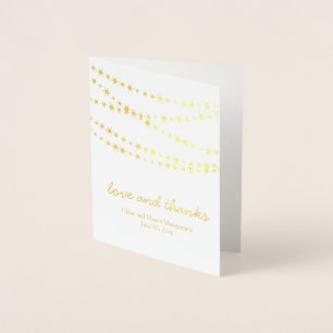 Gold Foil Twinkle Lights Thank You Card