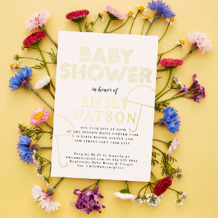 Gold Foil Umbrella White Gold Baby Shower