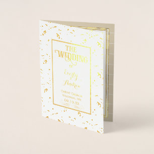 Gold Foil Vintage Damask WEDDING PROGRAM