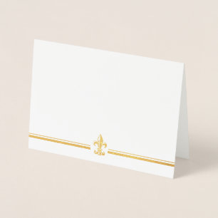 Gold Foil Vintage Elegant Fleur de Lis Card