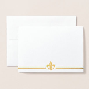 Gold Foil Vintage Fleur de Lis Greeting Card