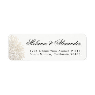 Gold Foil Vintage Lace Return Address Labels