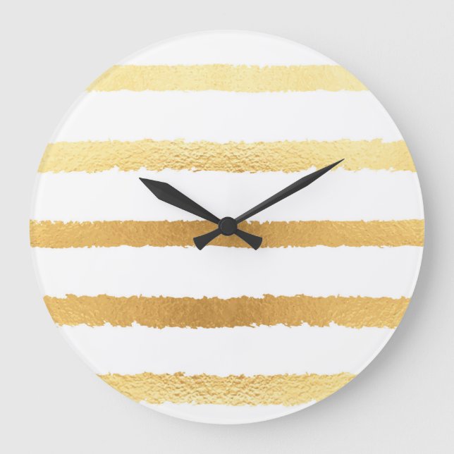 Gold foil, vintage seamless pattern. large clock (Front)