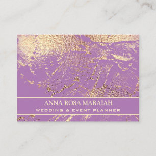 *~* Gold Foil Violet Beauty Wedding Elegant Business Card