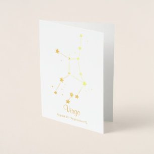 Gold Foil VIRGO Zodiac Sign Constellation Card