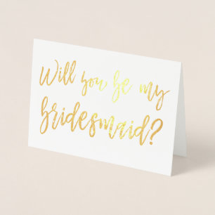 Gold Foil Wedding Bridesmaid Foil Card