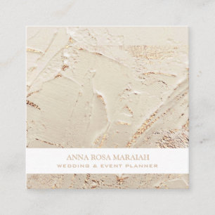 *~* Gold Foil Wedding Elegant Pastel Blush  Square Business Card