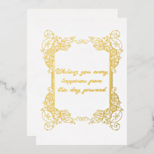 Gold Foil Wedding Greetings Holiday Card