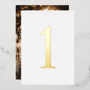 Gold Foil Wedding Table Numbers Photo Backer