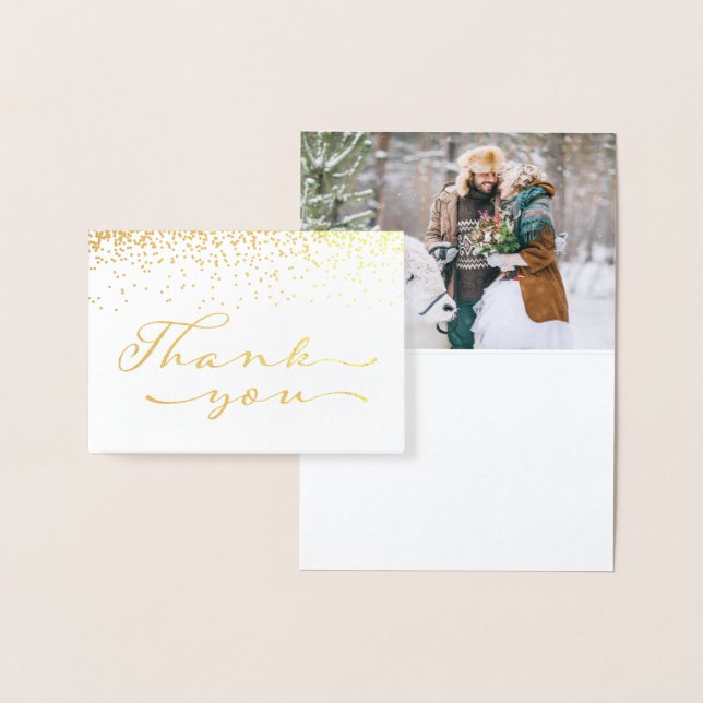 Gold Foil Wedding Thank You Card (Display)