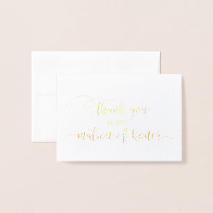 Gold Foil Wedding Thank You Card Matron Honour