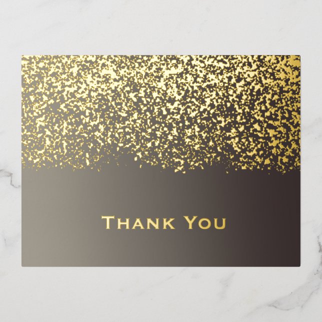 Gold Foil Wedding Thank You  Foil Holiday Postcard (Front)