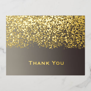 Gold Foil Wedding Thank You  Holiday Postcard