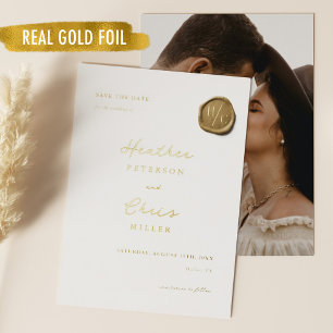 Gold Foil Wedding Unique Modern Save The Date
