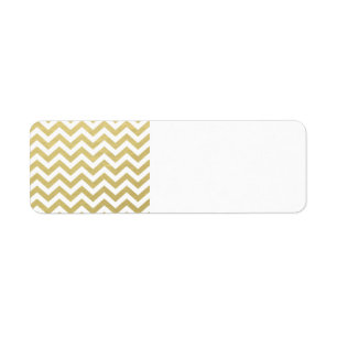 Gold Foil White Chevron Pattern