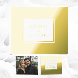 Gold Foil White Guestbook Editable Classic Simple
