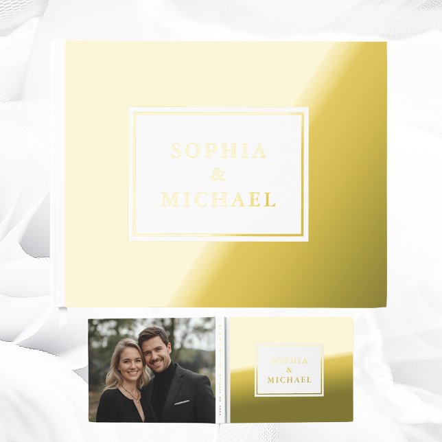 Gold Foil White Guestbook Editable Classic Simple (Creator Uploaded)