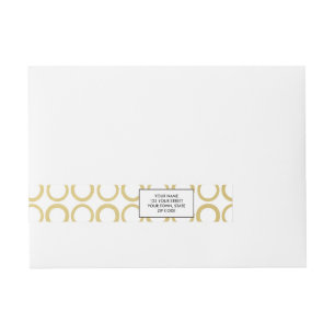 Gold Foil White Polka Dots Pattern Wraparound Address Label