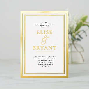Gold Foil & White Simple Modern Wedding