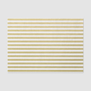 Gold Foil White Stripes Pattern Tissue Paper