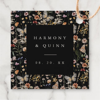 Gold Foil Wildflower Wedding Favour Tags