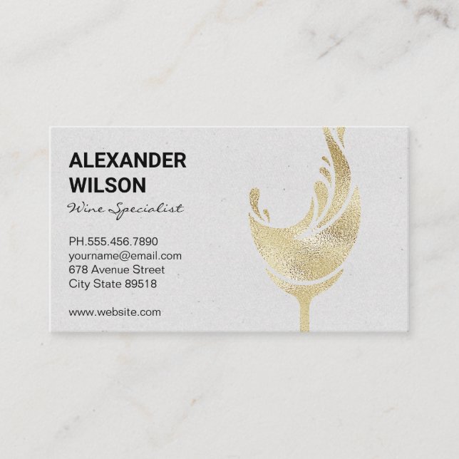 Gold Foil Wine Cup Business Card (Front)