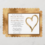 Gold foil with open heart wedding invitation<br><div class="desc">This wedding invitation featuring a gold foil background and a hand drawn open gold foil heart.</div>