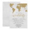 Gold Foil World Map Destination Wedding Invitation