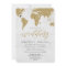 Gold Foil World Map Destination Wedding Invitation