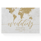 Gold Foil World Map Destination Wedding Monogram