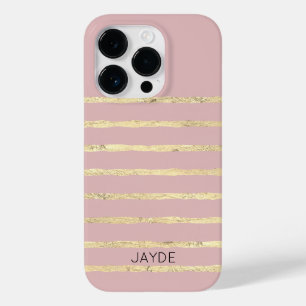 Gold Foils Stripes Personalised Mobile Phone Case