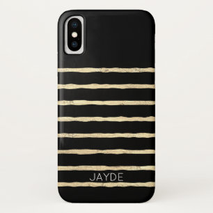 Gold Foils Stripes Personalised Mobile Phone Case