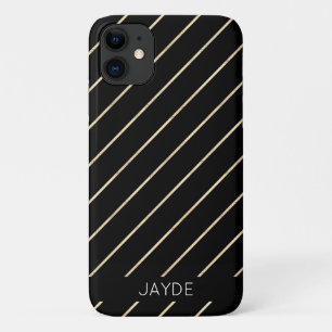 Gold Foils Stripes Personalised Mobile Phone Case