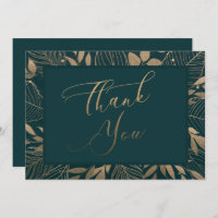 Gold Foliage Border Thank You