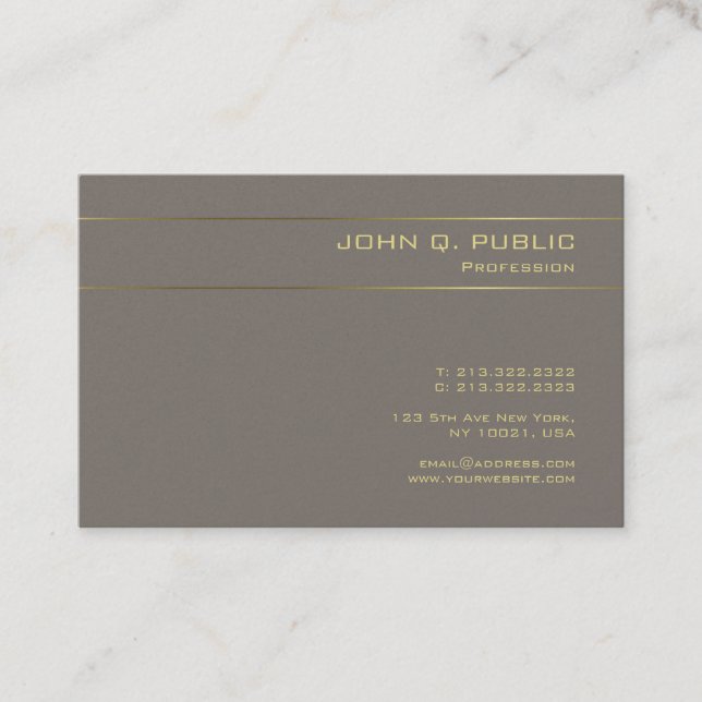 Gold Font Charming Template Pearl Luxury Modern Business Card (Front)