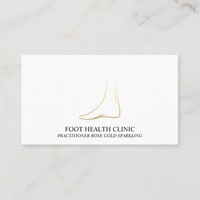 Gold Foot Care Podiatry Practioner Doctor Business Card (Front)