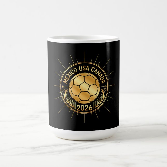 Gold Football Emblem 2026 | Mexico USA Canada Coffee Mug (Center)