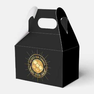 Gold Football Emblem 2026 Mexico USA Canada Favour Box