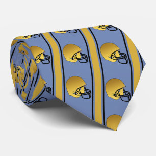 Gold Football Helmet With Gold/Black Stripe Tie