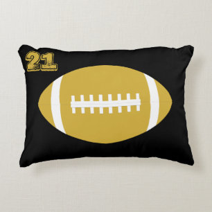 Gold Football Player Custom Jersey Number/Letters Decorative Cushion