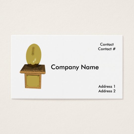 gold football trophy business card