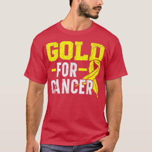Gold For Cancer Support Squad Childhood Cancer Awa T-Shirt