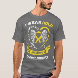 Gold For Childhood Cancer Awareness Granddaughter  T-Shirt
