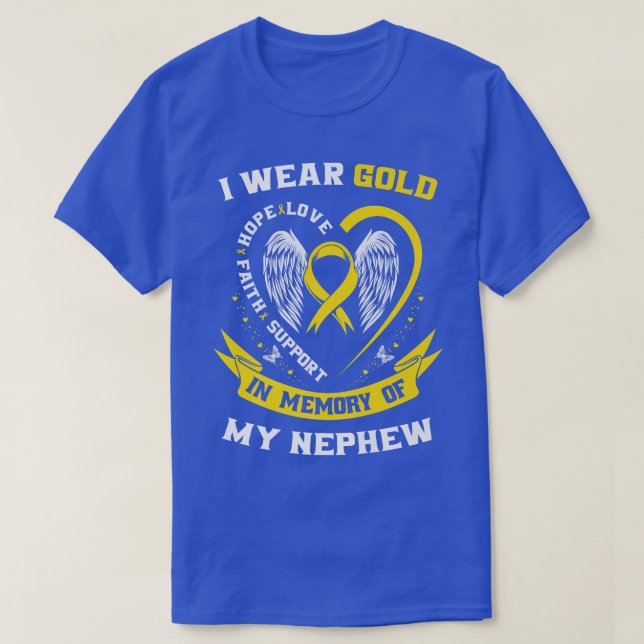 Gold For Childhood Cancer Awareness Items Nephew A T-Shirt (Design Front)