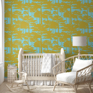 Gold Forest Abstract Blue Wallpaper