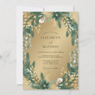 Gold Forest Botanical Wedding Invitation