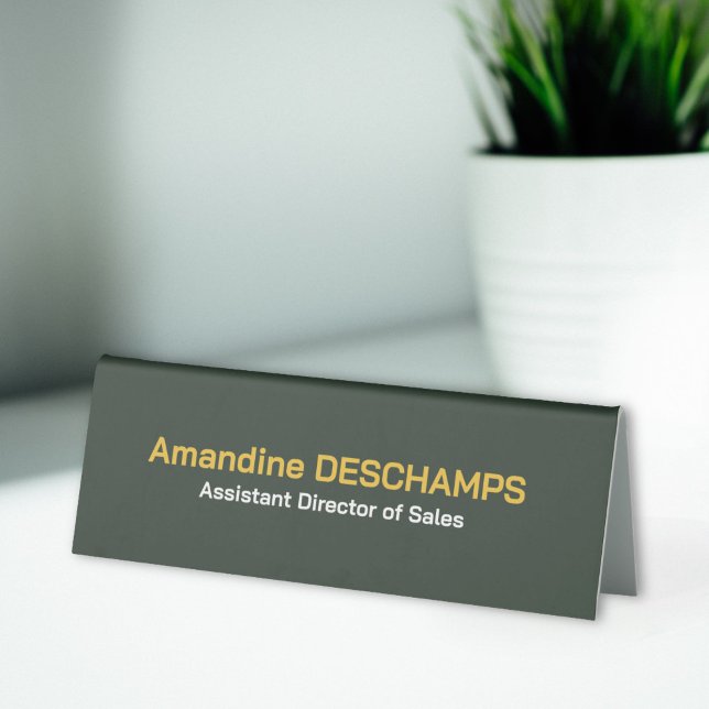 Gold & Forest Green Employee  (Gold & Forest Green Employee Table Tent Sign)