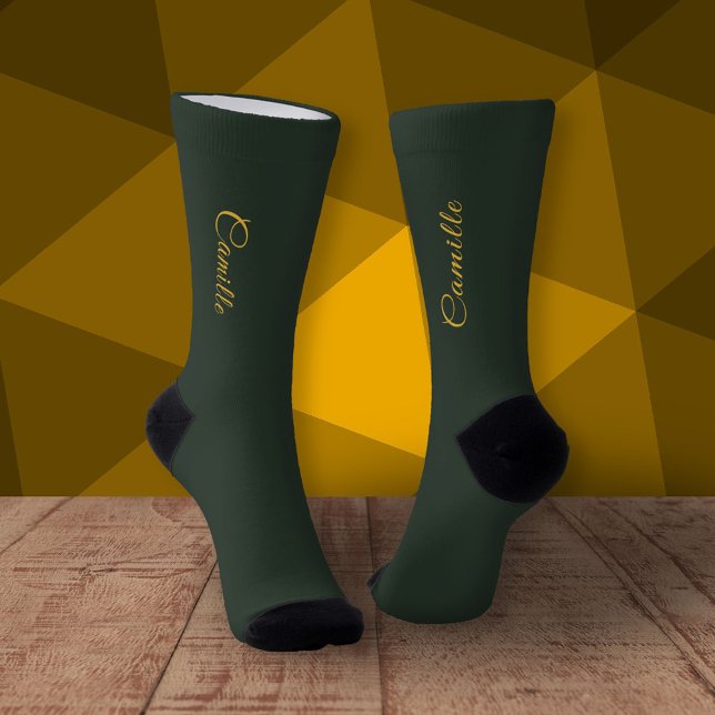 Gold & Forest Green Stylish Socks (Gold & Forest Green Stylish Socks)